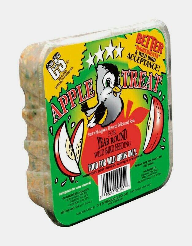 C&S Products APPLE TREAT Suet Cake 11.75oz Assorted Species Wi...