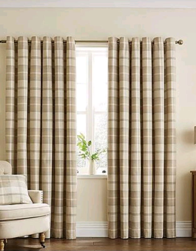 Dunelm Highland Lined Check curtains | in Falkirk | Gumtree