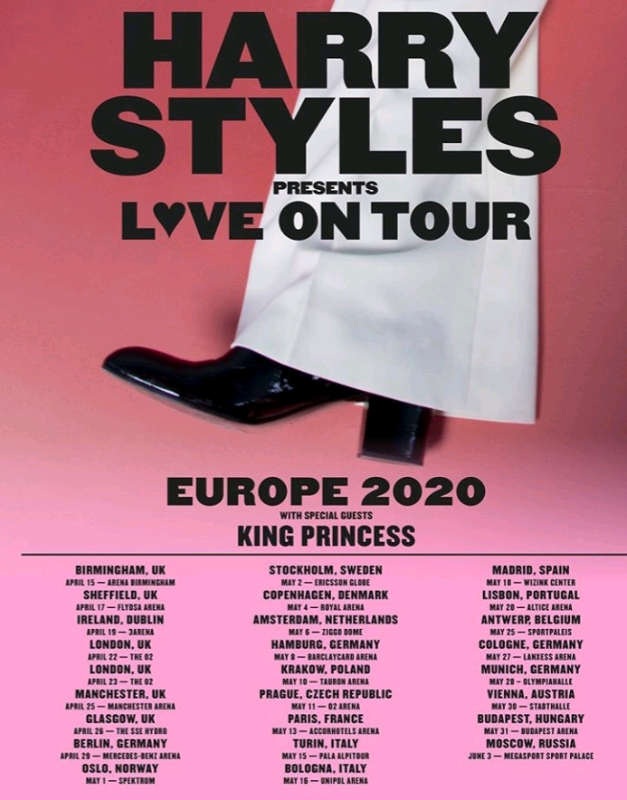 4 Harry Styles Front Block Love On Tour Tickets in Markfield