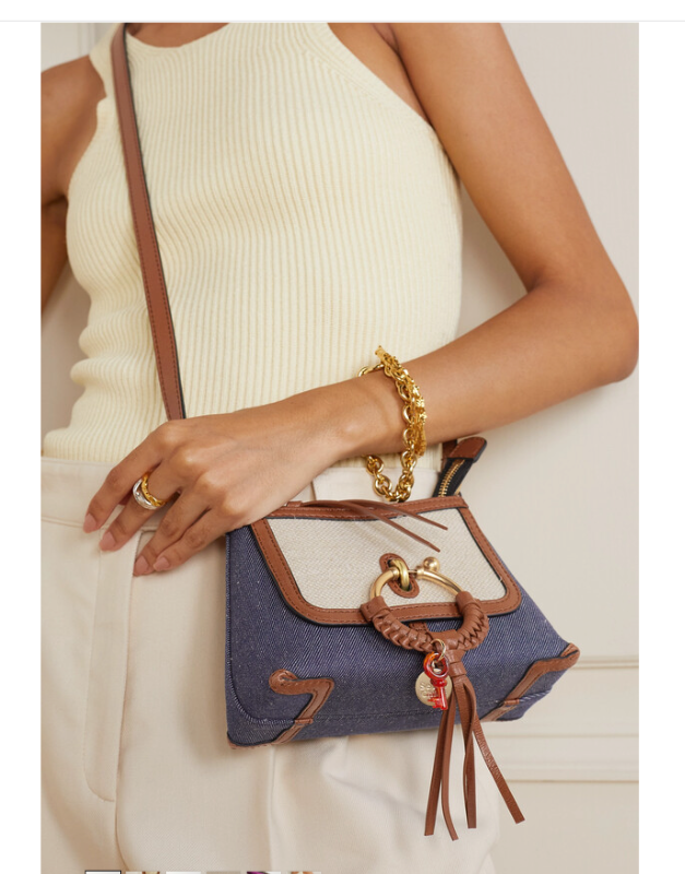 ☆See by Chloe☆ Mini JOAN 2wayバッグ DENIM♪ See By Chloe Joan Mini Patchwork Leather-trimmed Denim