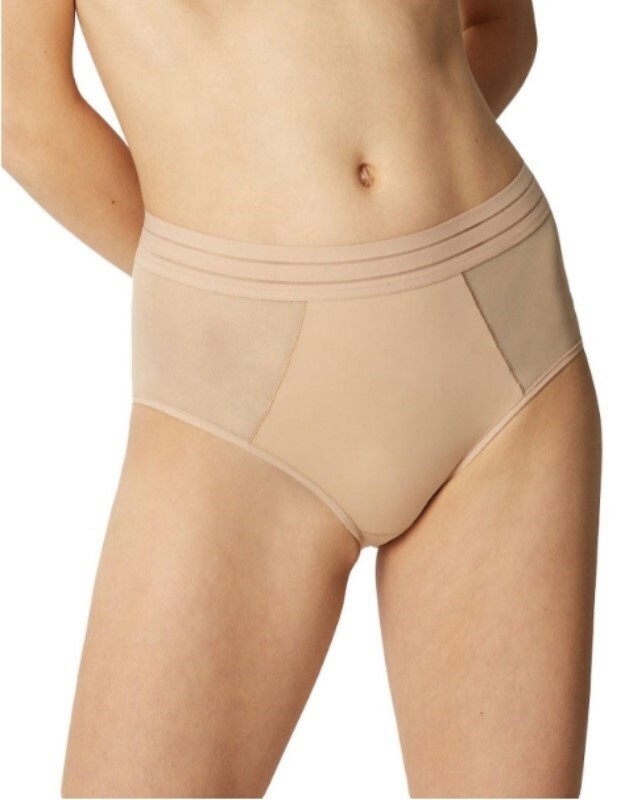 Maison Lejaby 272099 Women's Skin Beige Sheer Full Panty Highwaist Brief Size S