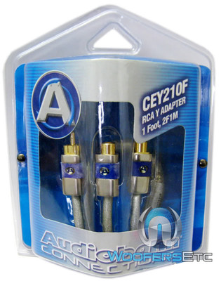 AUDIOBAHN CEY210F PRO Y RCA JACK WIRE 2F 1M CORD for SUB AMPLIFIER STEREO AMP