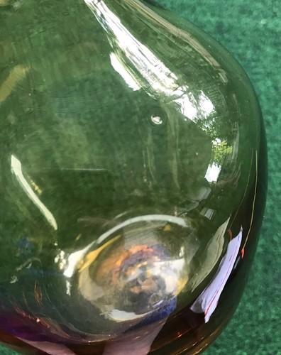 Blenko Amber Crackle Neck Vase