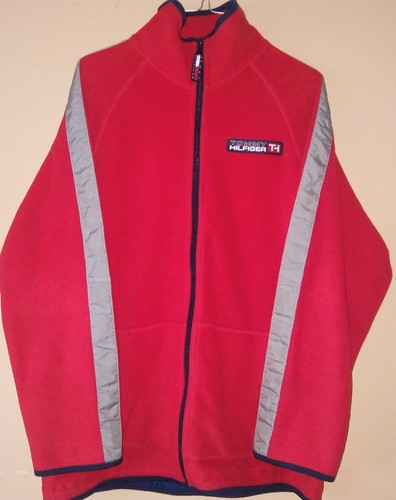 Vintage Tommy Hilfiger Womens/Men's XL Red Full Zip Fleece Jacket