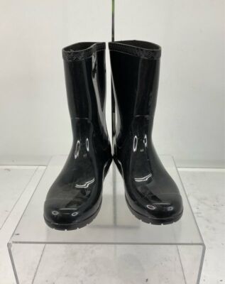 UGG Sienna Black Rubber Pull-On Waterproof Rain Boots 9