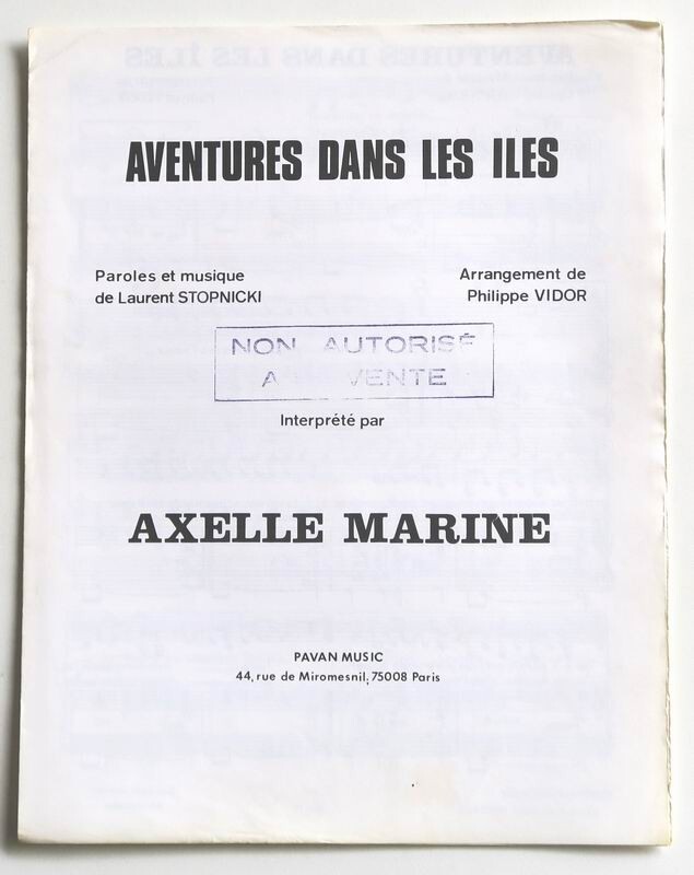 Partition Sheet Music Axelle Marine : Aventures Dans Les Iles * 80'S Stopnicki