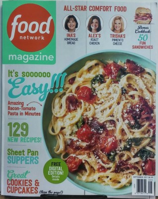Food Network Magazine Sept 2017 It's So Easy Bacon Tomato Pasta FREE SHIPPING sb