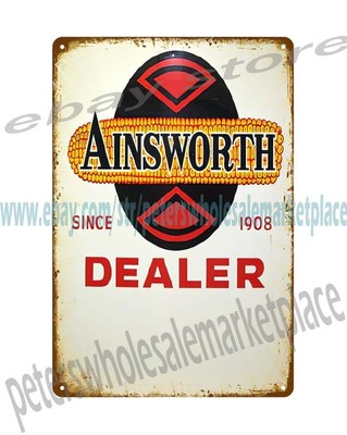 Ainsworth Seed Corn Dealer country store barn farm metal tin sign home by decor