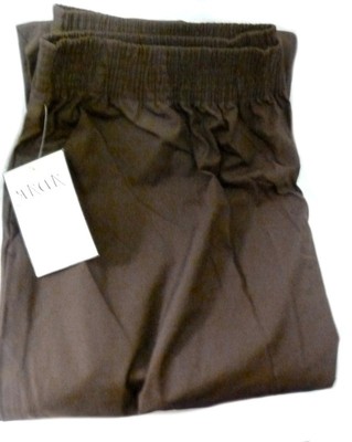 Scrub Pants L Adar Brown Elastic Waist Uniforms Nursing Ladies 502 Blend New