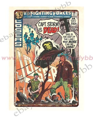 1972 Our Fighting Forces Comics metal tin sign interior decorating styles