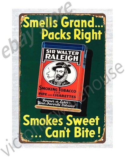 ヴィンテージ Walter Raleigh Tobacco Advertising Sign　看板 インテリア アメリカン雑貨 ヴィンテージ Walter Raleigh Tobacco Advertising Sign 看板