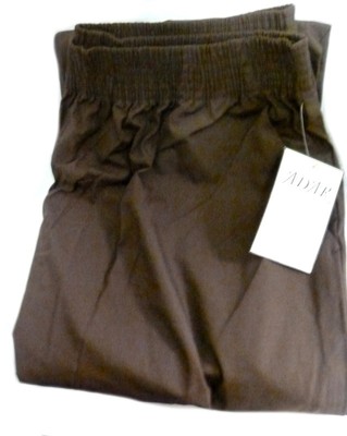 Scrub Pants L Adar Brown Elastic Waist Uniforms Nursing Ladies 502 Blend New