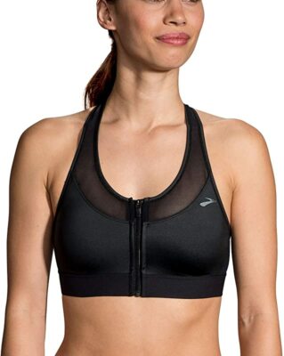 

Женское спортивное бра Brooks FastForward Zip, черное, Черный