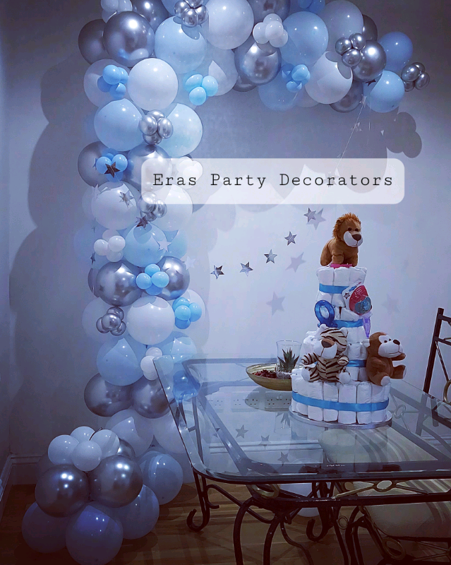 Balloon garland arch Babyshower baby boys birthday balloon decoration