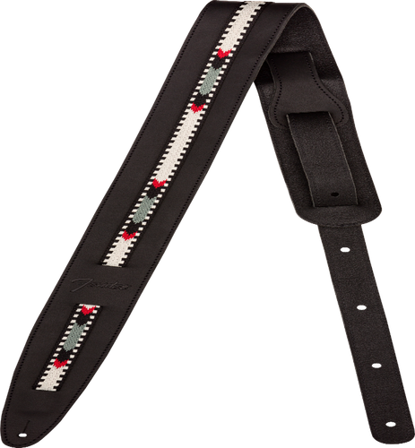Genuine Fender Paramount Acoustic Guitar Leather Strap, Blac