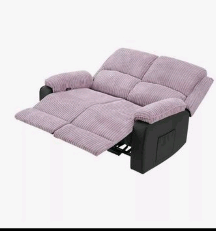 2 Seater Jumbo Cord Fabric Manual Recliner Sofa Reclining Armchair in