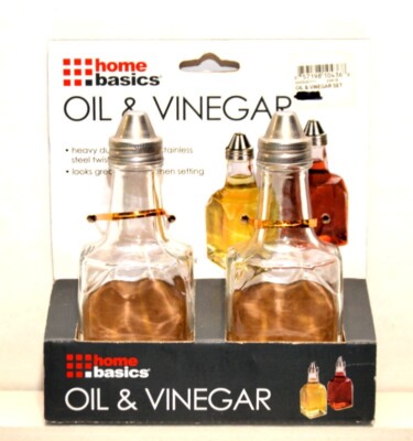 Home Basics Glass Oil & Vinegar Dispensers - New