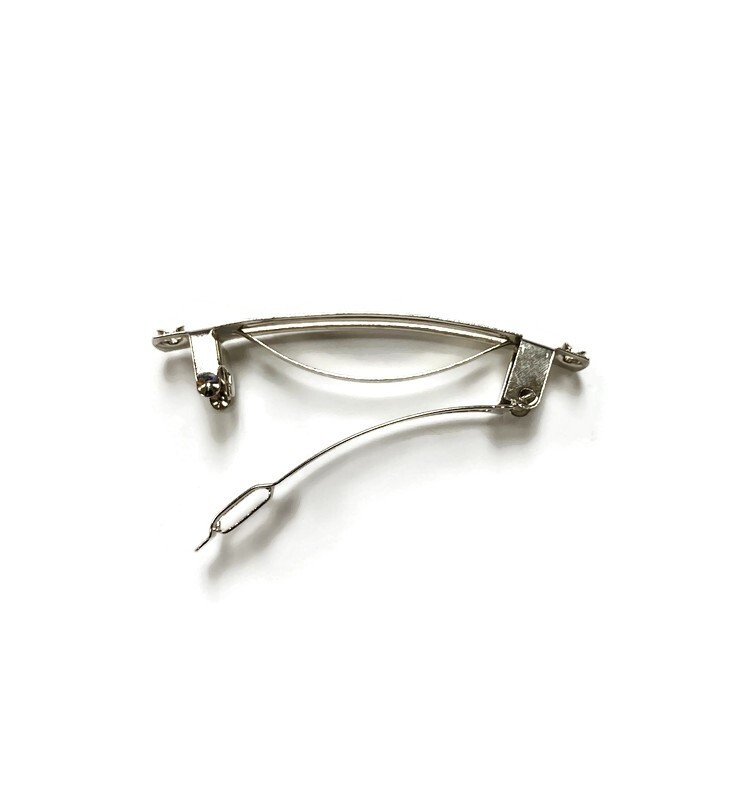 Vintage Stamped "Made In France" Silver Plated 49mm Hair Clip Hair Barrette 1206