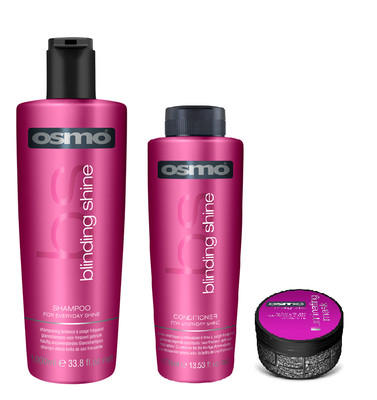 Osmo Blinding Shine Shampoo 1000ml, Conditioner 400ml and Illuminating Mask