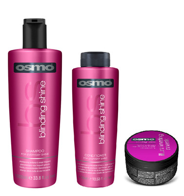 Osmo Blinding Shine Shampoo 1000ml, Conditioner 400ml and Illuminating Mask