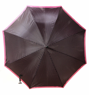 Drizzles Damen Schirm Regenschirm Retro Look, Schwarz/Rosa, one size