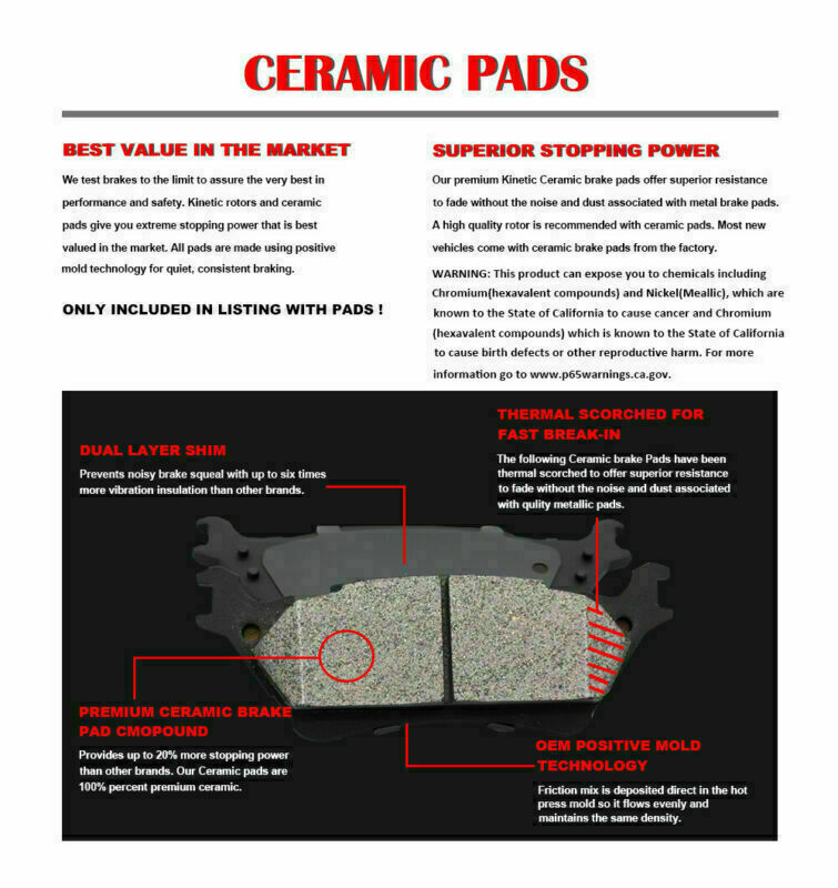 Front Rear Disc Rotors Ceramic Brake Pads for 2006-2018 Toyota RAV4 Lexus HS250h