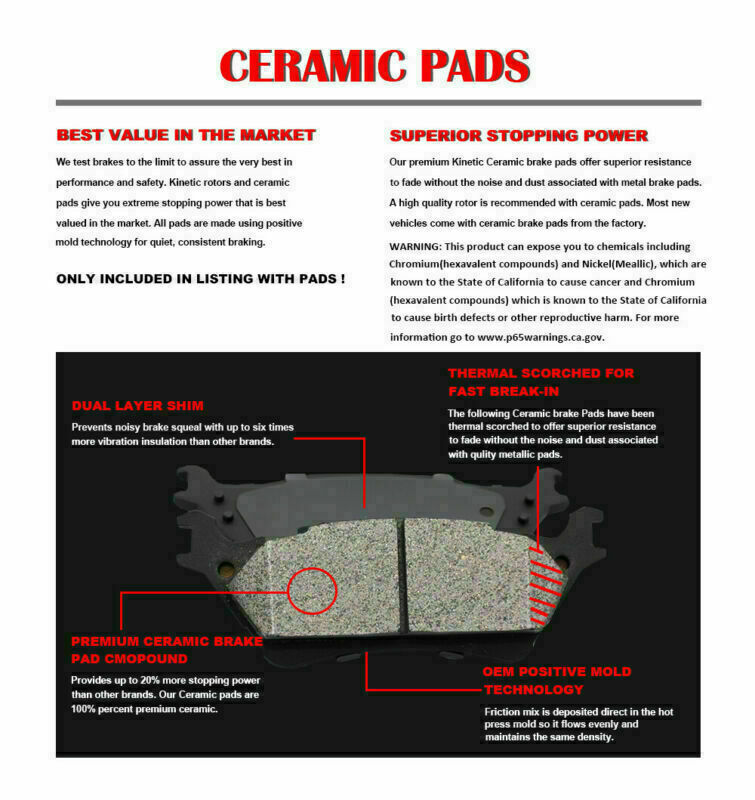 Front Rear Brake Rotors Disc and Pads Kits for 2010-17 Chevy Equinox GMC Terrain