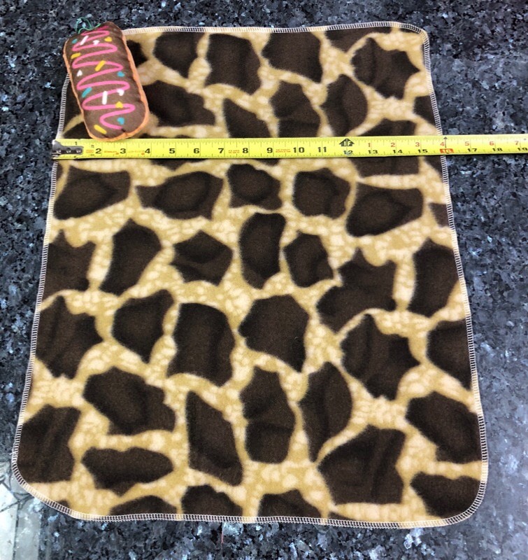 Brown Spotted Fleece Puppy Comfort Security Blanket with Donut Toy