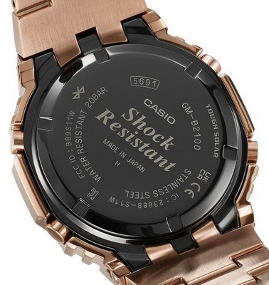 Pre-owned Casio G-shock Gmb2100gd-5a Bluetooth Solar Powered Full Metal Rose Gold Watch
