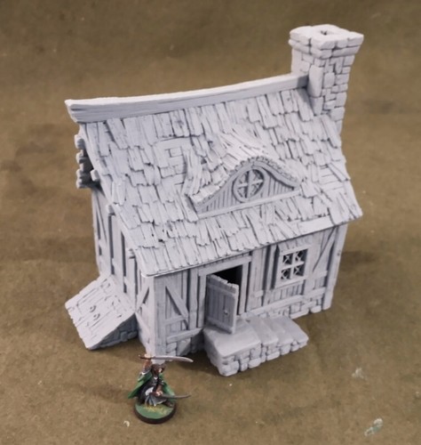 Bretonnia Village House 28mm terrain 3D printed Warhammer th