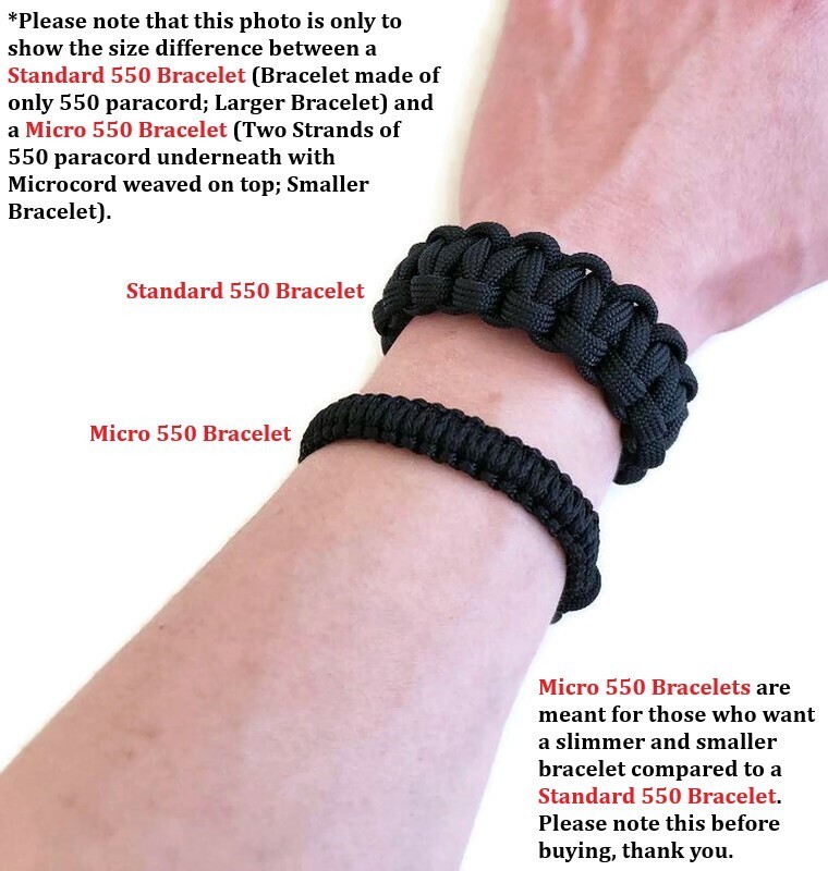 Paracord Bracelet 550 Imp. Red/Imp. Red Micro Cord U.S. Seller - Handmade