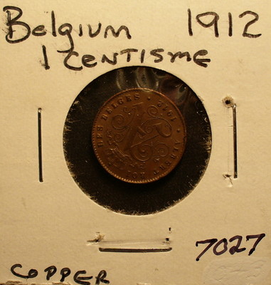 belgium centime 1912 xf