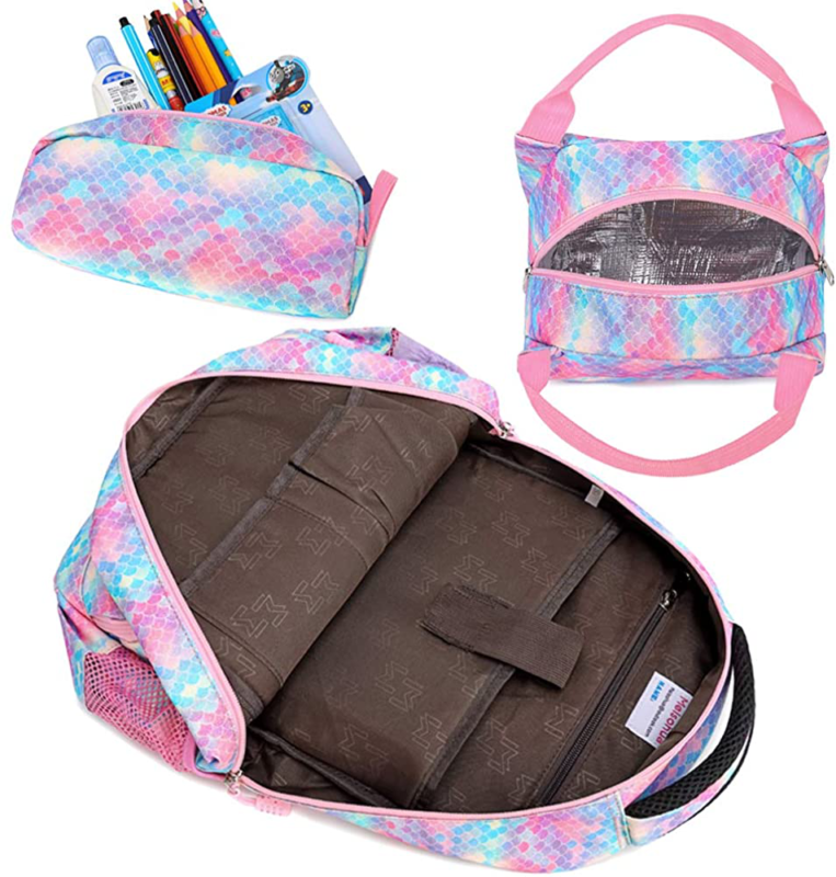 Teen Girls Backpack Set Kids School Bookbag with Lunch Tote Bag Pencil Case Cute
