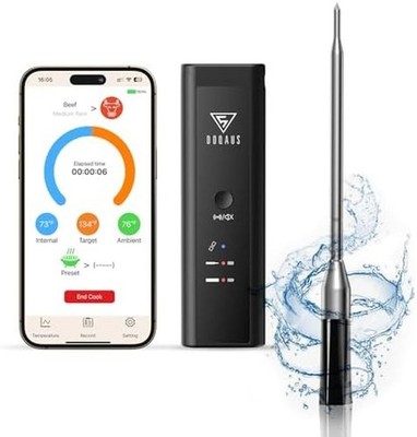 DOQAUS Wireless Bluetooth Meat Thermometer 520FT Range App Alerts