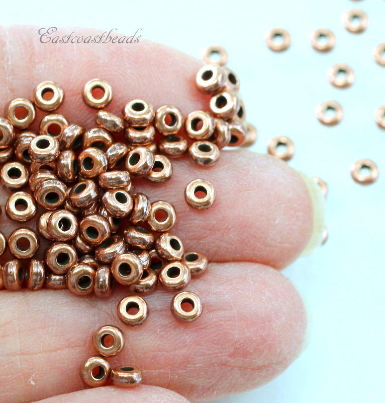 TierraCast 3 mm. Heishi Disk Beads, Antiqued Copper, 3918