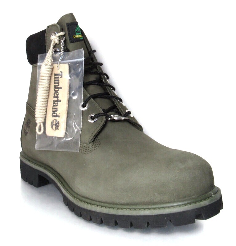 Мужские непромокаемые ботинки Timberland 6 in Premium Green из нубука, размер 12, A2KZQ