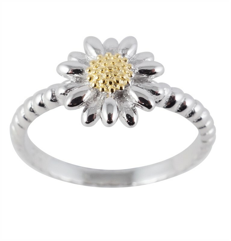Solid Silver Daisy Ring Sterling 925 Gift Boxed - Picture 1 of 4