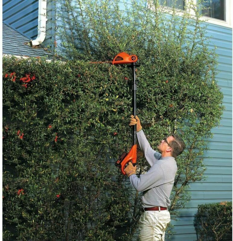 20V Max Cordless Pole Hedge Trimmer Kit w/ 18-Inch Dual-Action Blade Lightweight