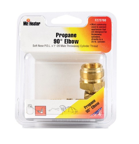 Gold Brass Restricted Flow Soft Nose P.o.l. Propane Elbow