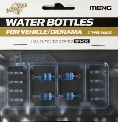 1/35 Water Bottles (8) & Jugs (4) Translucent Blue Plastic