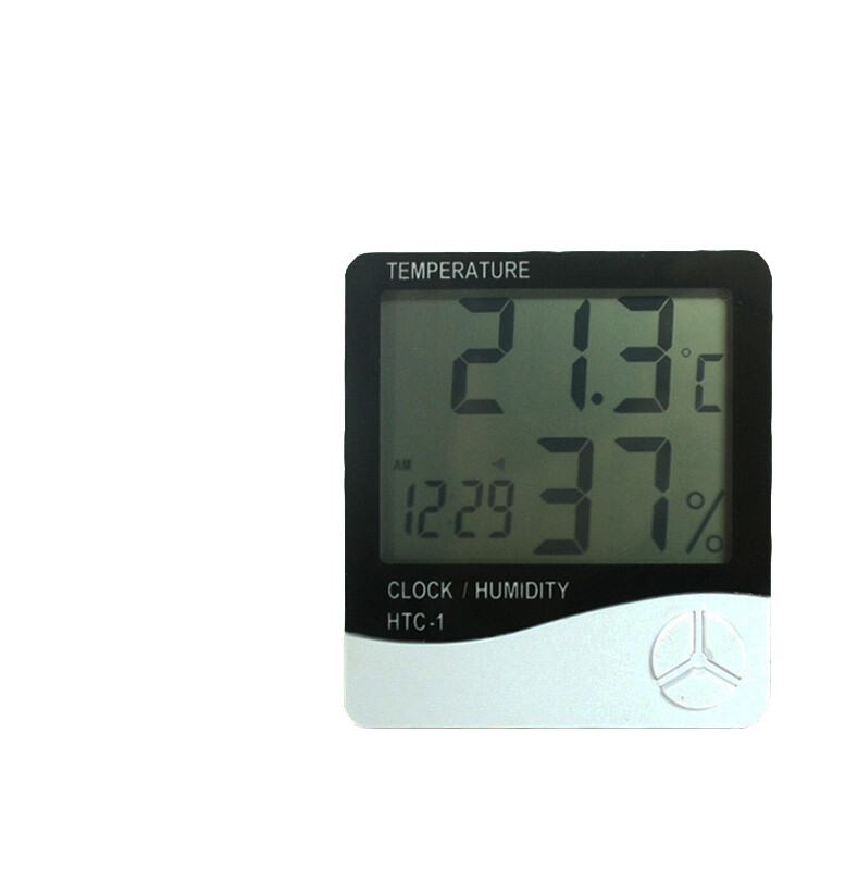 Indoor Digital LCD Temperature Humidity Time Display Meter Clock Memory Function