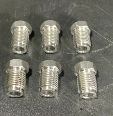 10mm x 1.0 Bubble Flare STAINLESS Tube Nut Fitting 3/16 Brake Line 6 pcs.