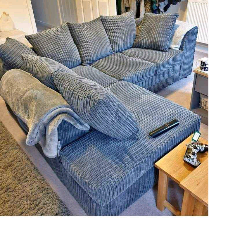 February Sale Offer BRAND NEW SOFA Dylan Jumbo Cord Corner grey Sofa in Milton Keynes