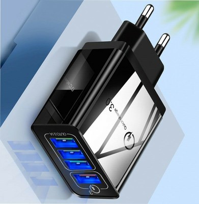 4 Port 5060Hz Schnellladung QC 3.0 USB Hub Ladegerät Adapter EU Stecker