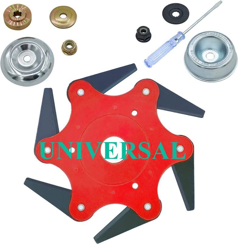 Weed Eater Trimmer Head Replacement For  Brush Cutter + Steel Razors And Adapter