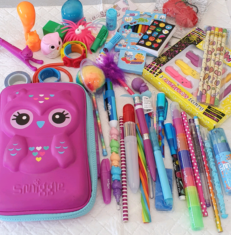 Smiggle pencil case and assorted stationery in Nelson, Merthyr Tydfil