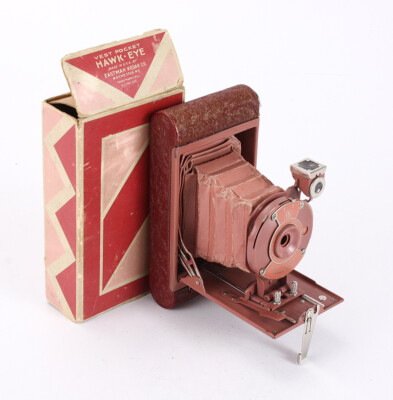 ミ RED KODAK VEST POCKET HAWKEYE + INCOMPLETE BOX, BAD BELLOWS