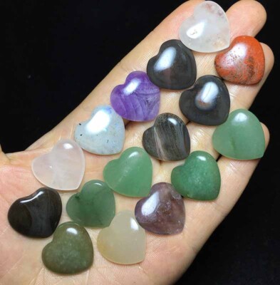 58g  Natural int of different materials Quartz Crystal Heart Healing Stone CC22