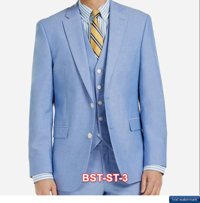 TOMMY HILFIGER Men Reg Fit Stretch Chambray Suit Separate Blazer Jacket Multi Sz