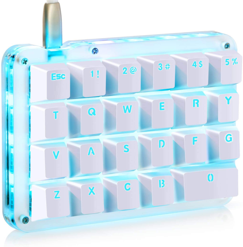 Koolertron One Handed Macro Mechanical Keyboard, Portable Mini One-Handed Mechan